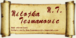 Milojka Tešmanović vizit kartica